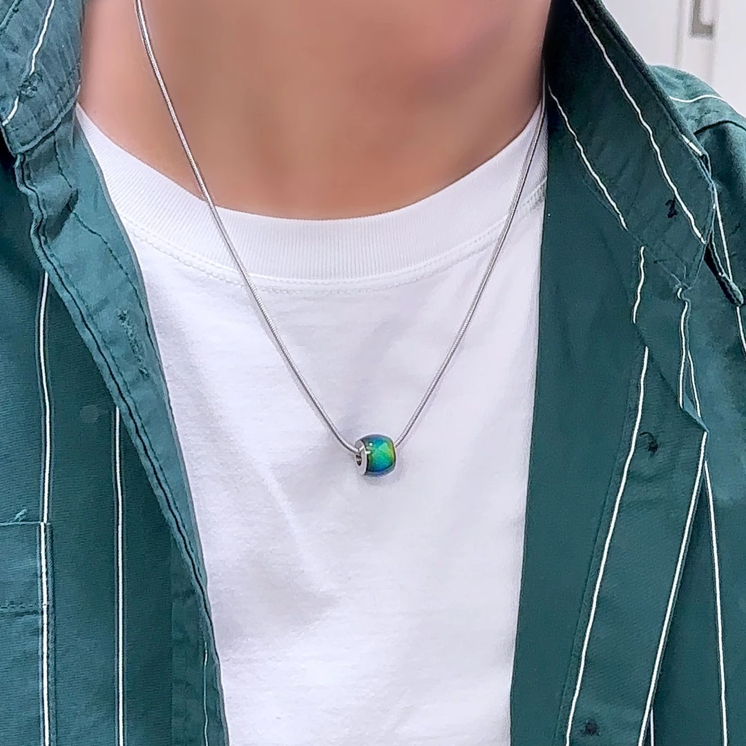 定余年 不锈钢项链 温感变色吊坠ins小众创意心情简约潮搭锁骨链