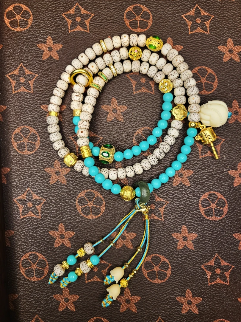 非金属木质手链 非金属木质手串 星月菱镁108珠多圈手串