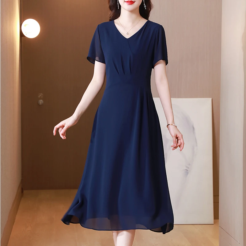 哥弟阿玛施正品桑蚕丝连衣裙女夏季2025新款今年流行爆款妈妈裙子