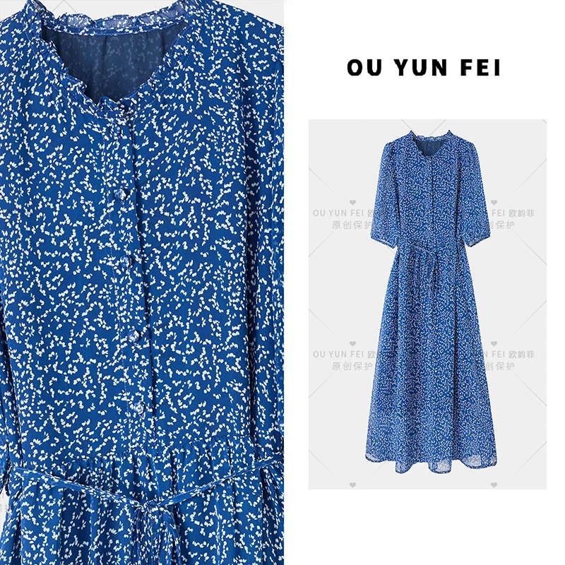 高级感连衣裙女新款夏季显瘦穿搭时尚洋气印花长裙HD1061