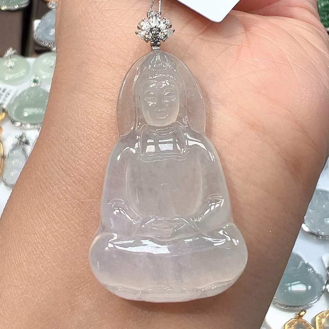 翡翠18K金镶嵌吊坠(不含链)167A