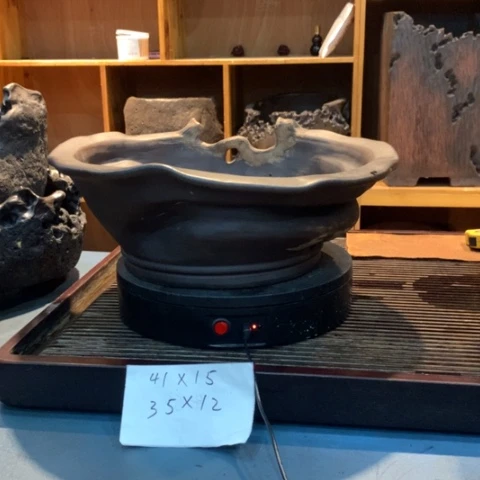 2***！紫砂花盆柴烧圆盆