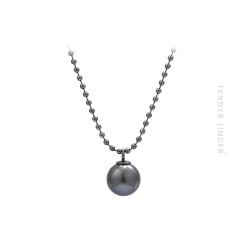 Tender Jinger 铜合金项链 倪妮同款灰色珠项链精致高级灰