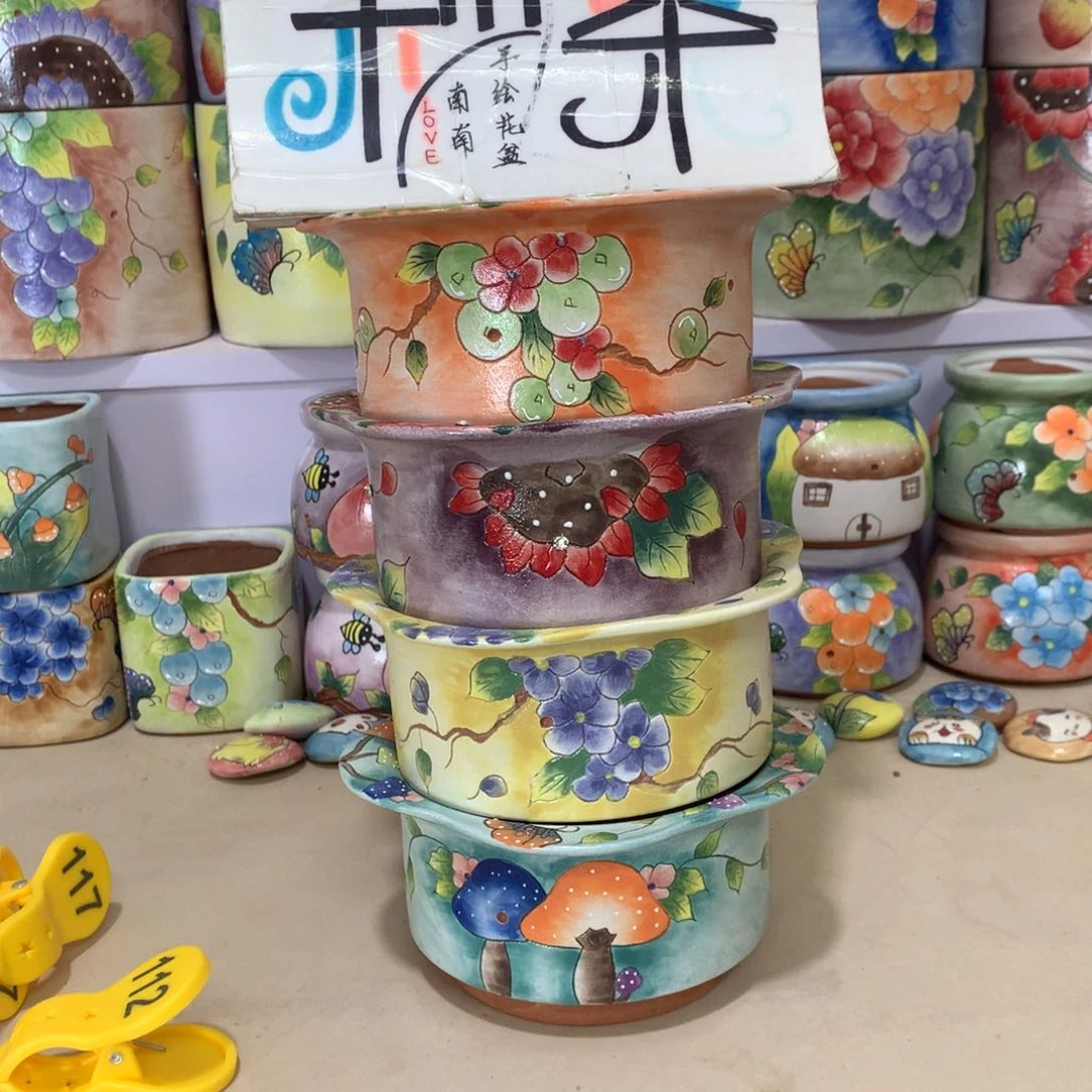 福利花盆，手绘花盆