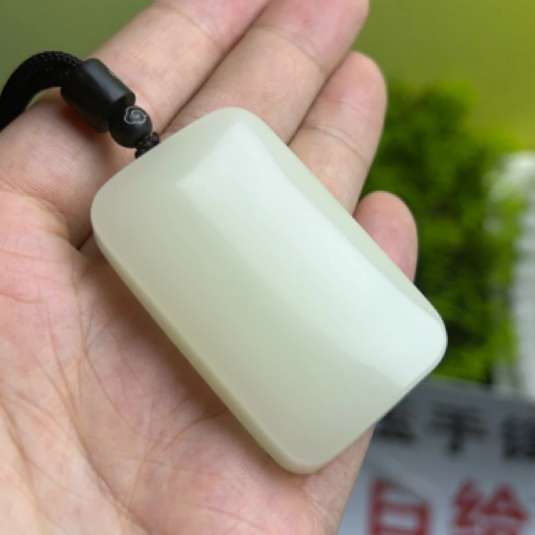 天然和田玉青白玉平安无事牌吊坠多样性发货