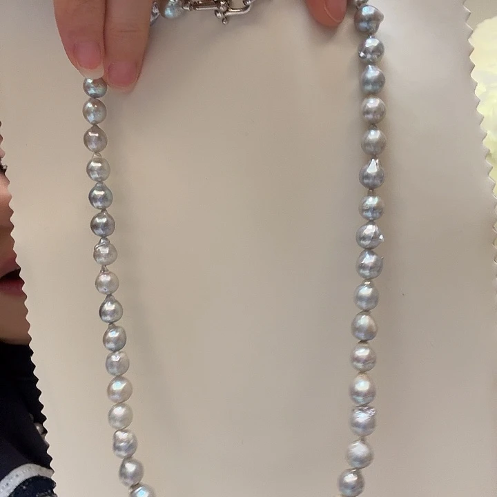 海水珍珠项链银S925镶嵌真多麻巴洛克珍珠项链