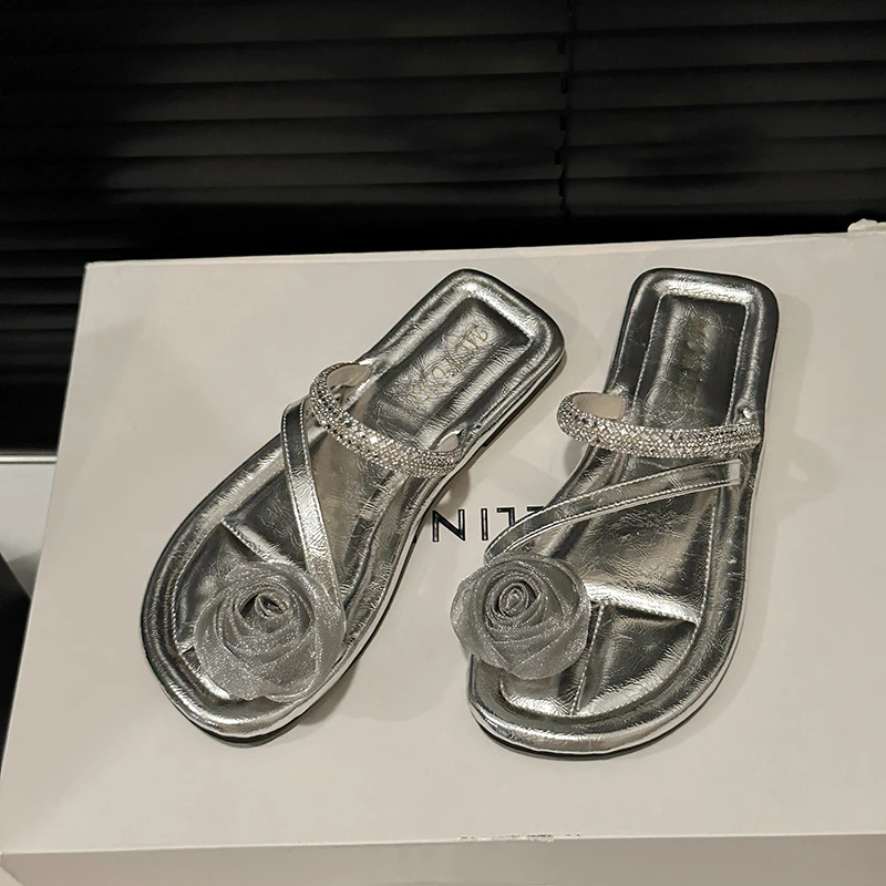 婧麒凉拖鞋女夏外穿2025新款网红百搭拖鞋明星同款懒人人字拖鞋