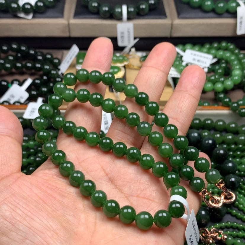 【闪购商品】颈饰未镶嵌和田玉（碧玉）把**住8m m