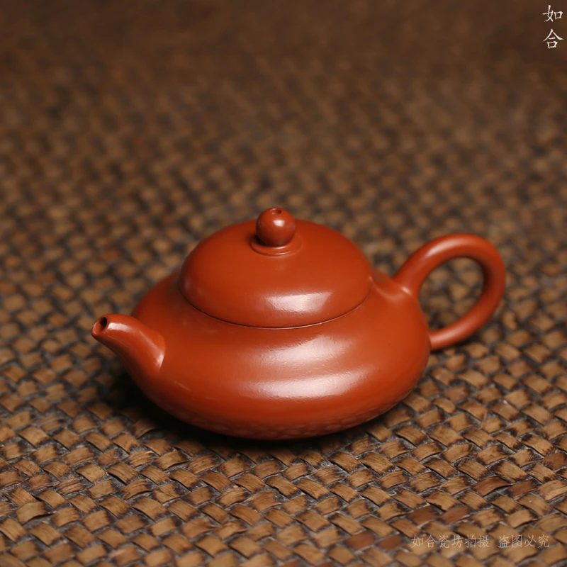 入门级宜兴紫砂朱泥手拉工夫茶壶家用小壶2-3杯小巧手把壶《玉乳》