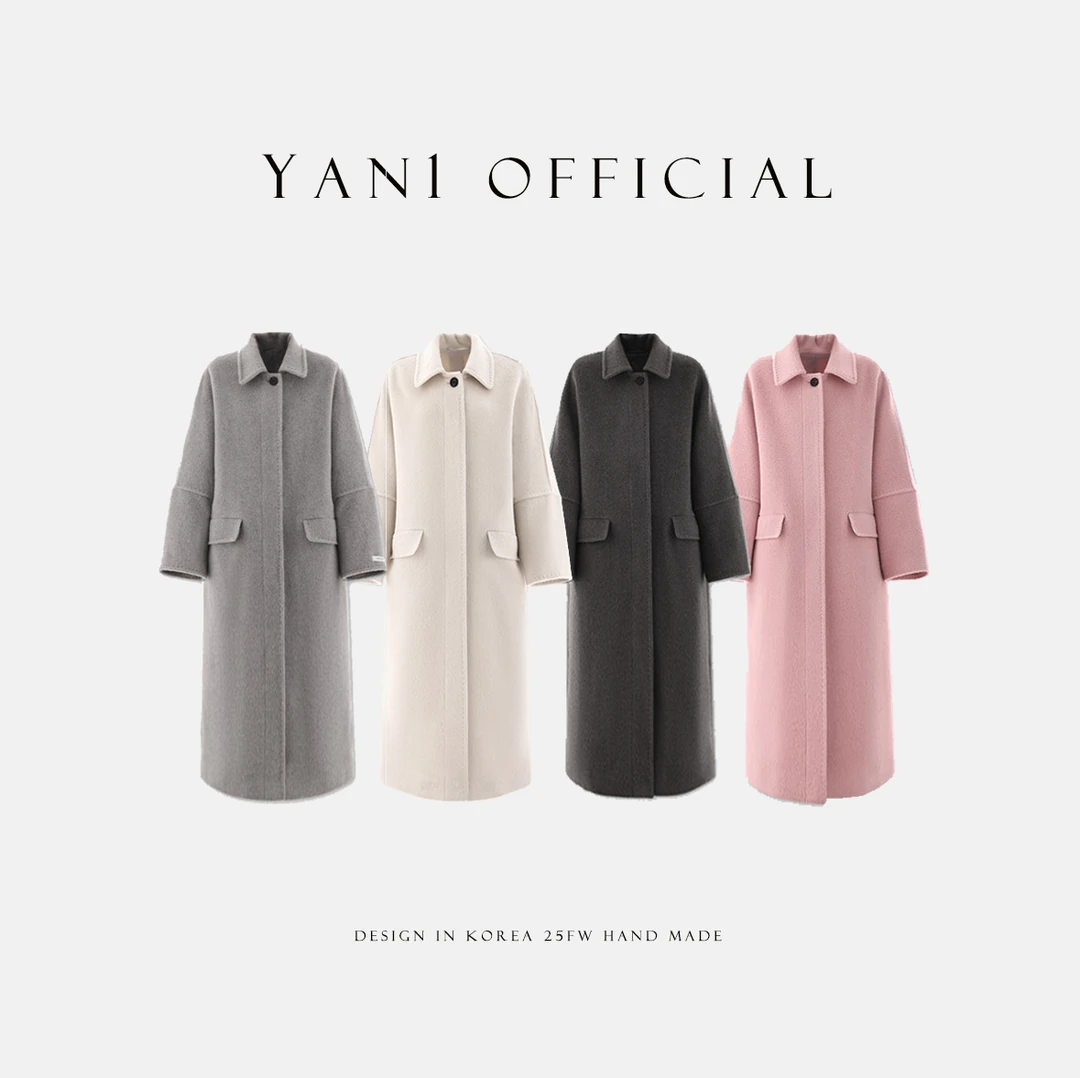 Yan1Design/妍妍【自由意志】25秋冬设计师长款韩版羊毛大衣 YM612