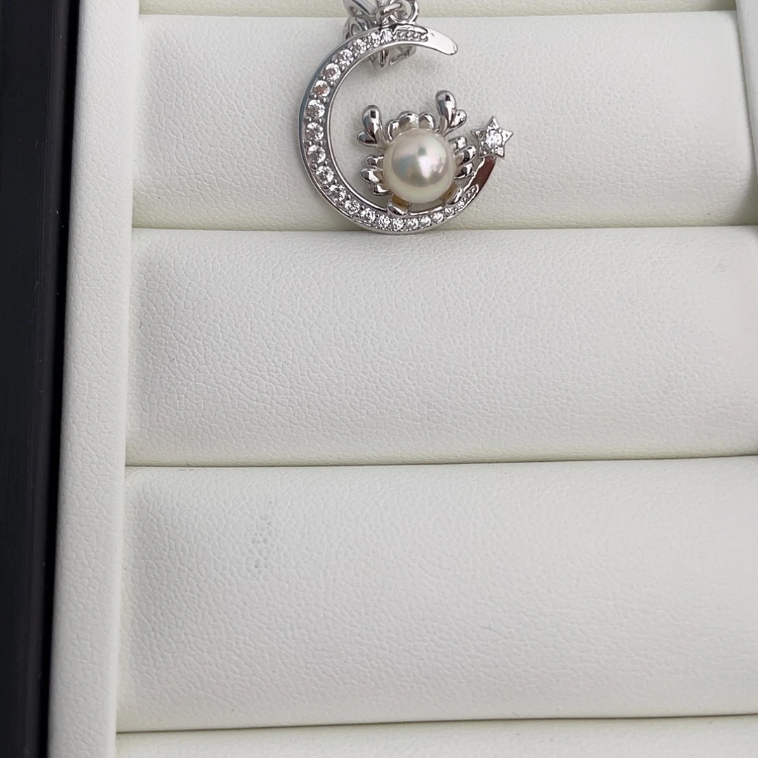 吊坠(不含链)银S925镶嵌海水珍珠