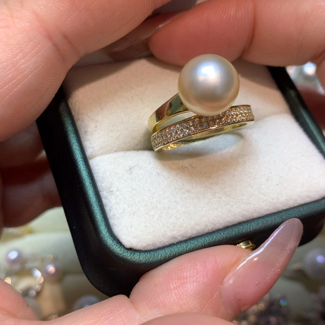 海水珍珠戒指银S925镶嵌