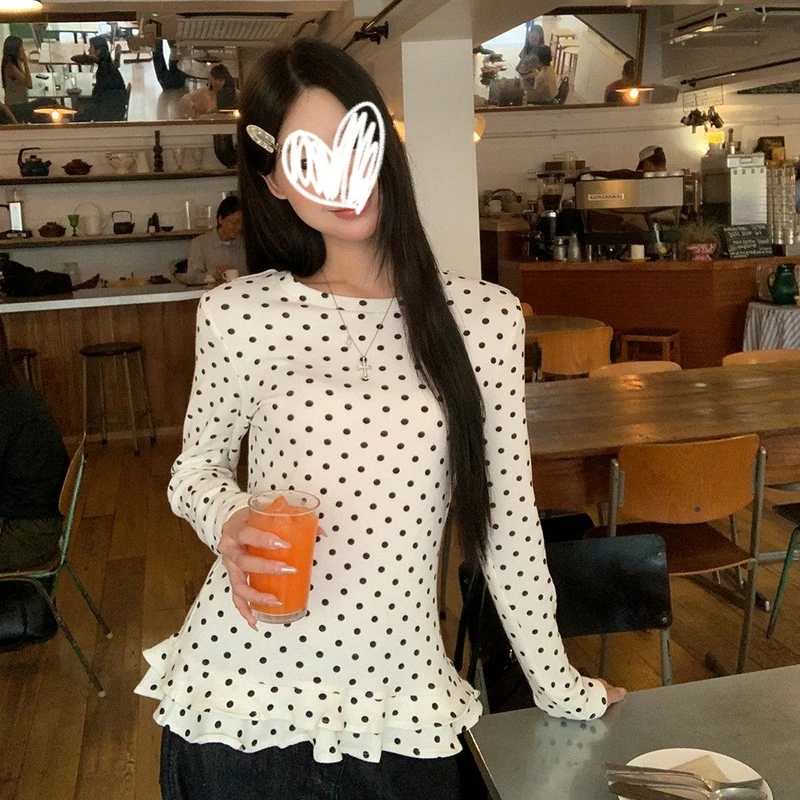 【今天下猫猫雨专属】2025秋季韩系温柔气质圆领长袖T恤纯欲上衣女