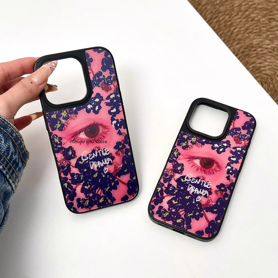 韩系ins风温柔喜剧眼眸适用苹果16手机壳iphone15/14/13/12/11