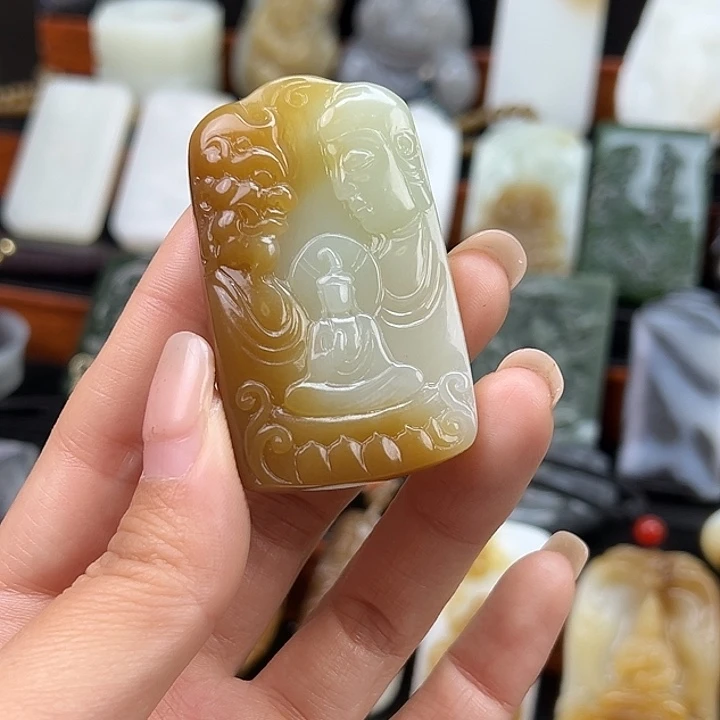 郫***兴和田玉未镶嵌吊坠(不含链)