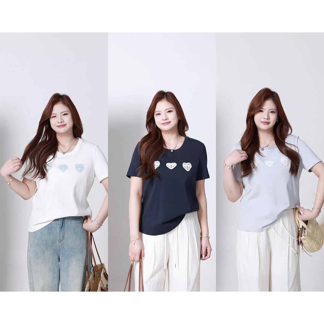 QC李潇洒【夏日心动】微胖大码夏季新款简约百搭显瘦短袖T恤XS502X9