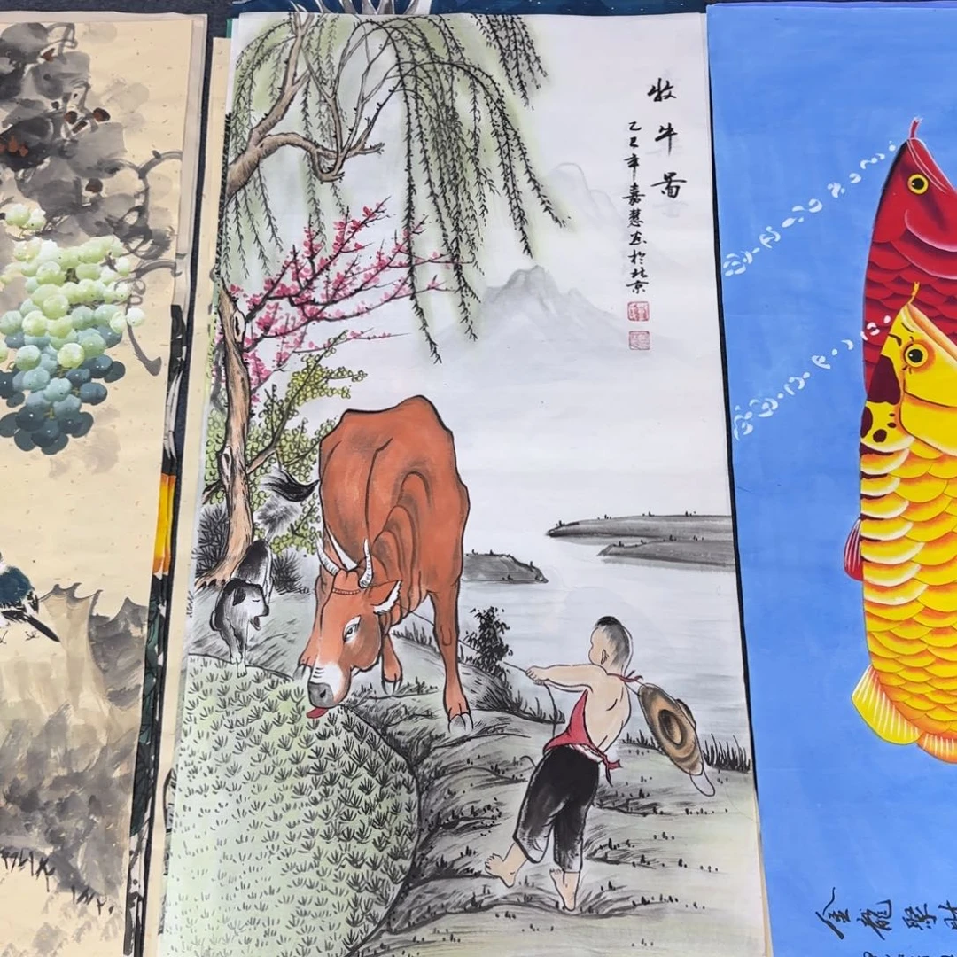 国画尺寸50X100手绘作品