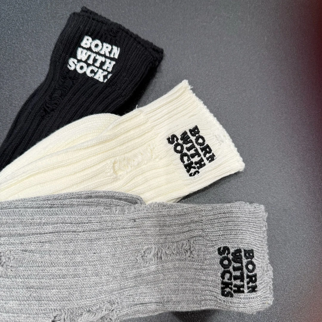 XMM四季款百搭基础破洞堆堆袜