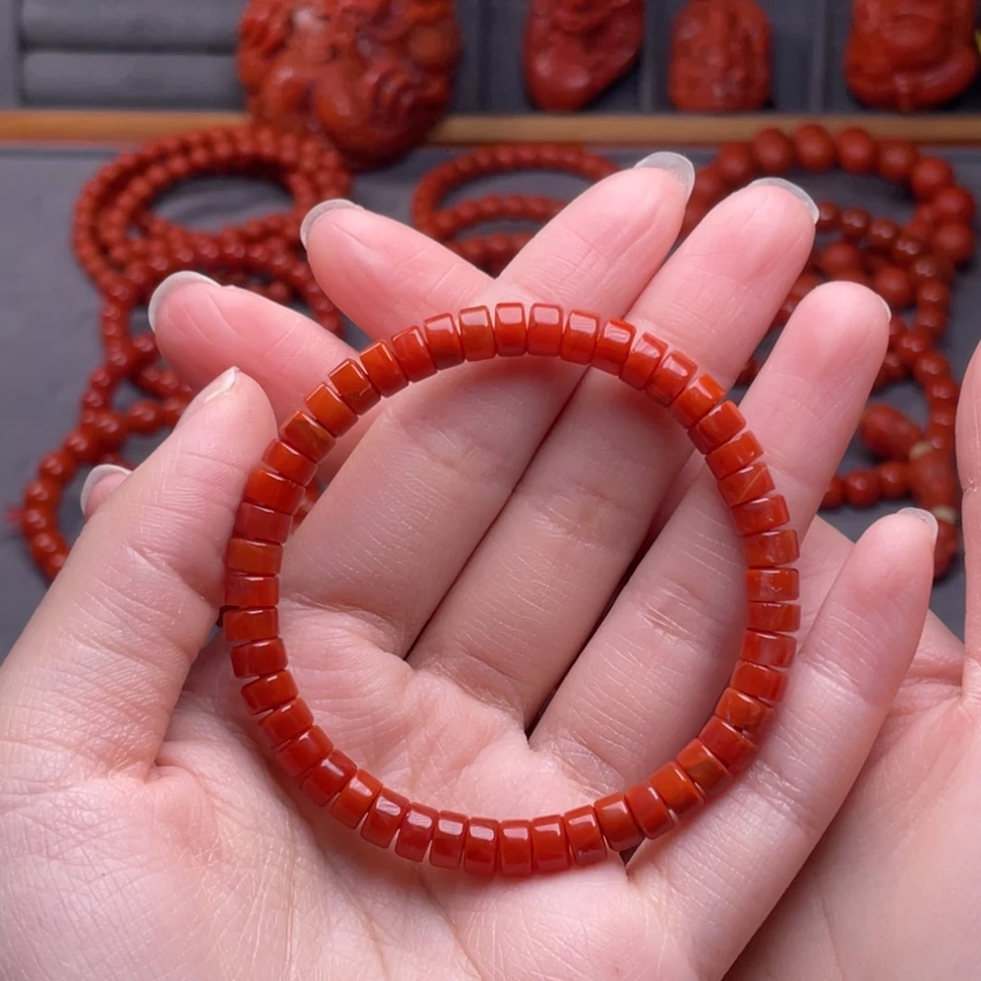 南红玛瑙未镶嵌配饰卡6mm