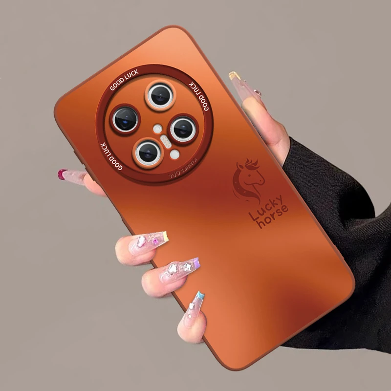 星宇橙小马适用华为mate80手机壳mate70pro简约80pro情侣防摔套