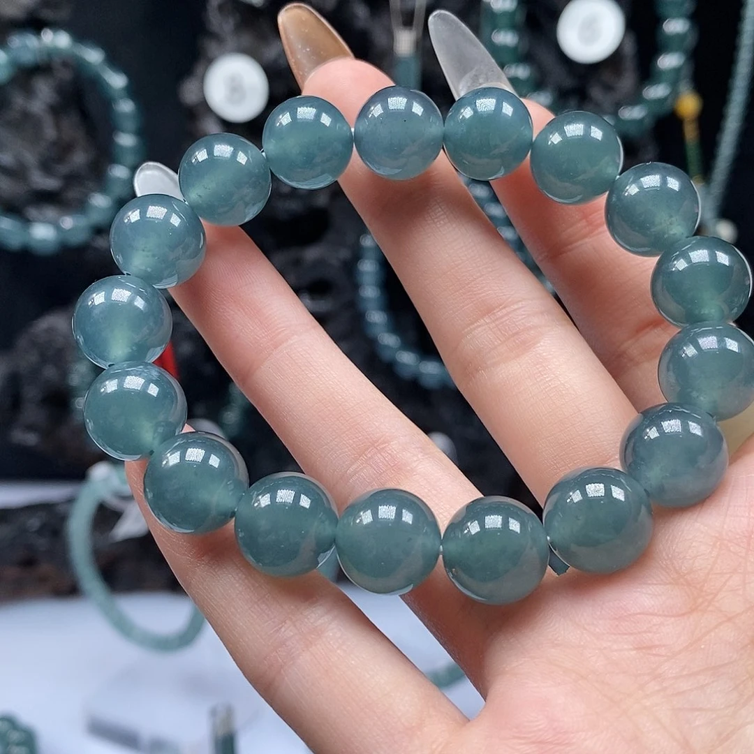 未镶嵌手链翡翠12.2mm圆珠手串