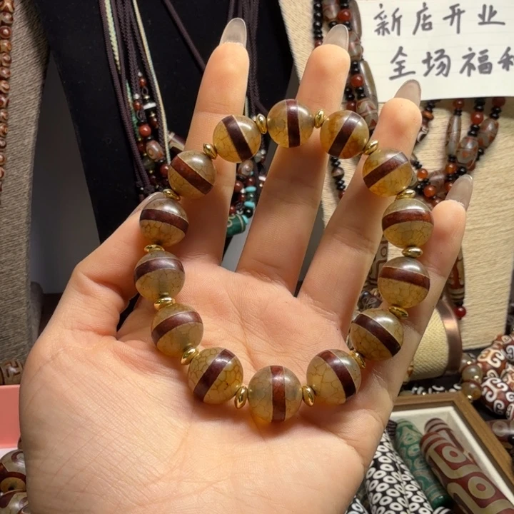 玛瑙/玉髓未镶嵌手链天珠手串17