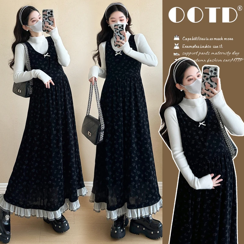 xixi~2025春季新品韩版时尚碎花吊带裙+软糯打底衫