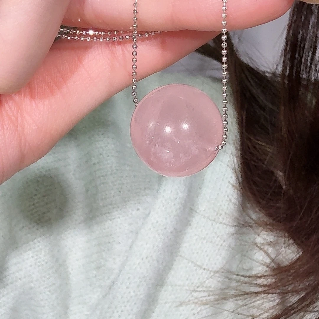 颈饰紫晶银S925镶嵌粉水晶项链