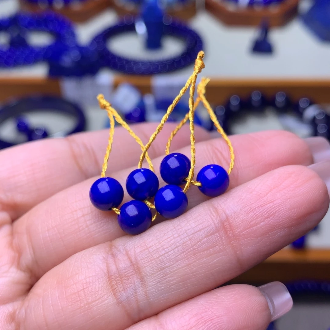 青金石单珠未镶嵌抖***者6.8m