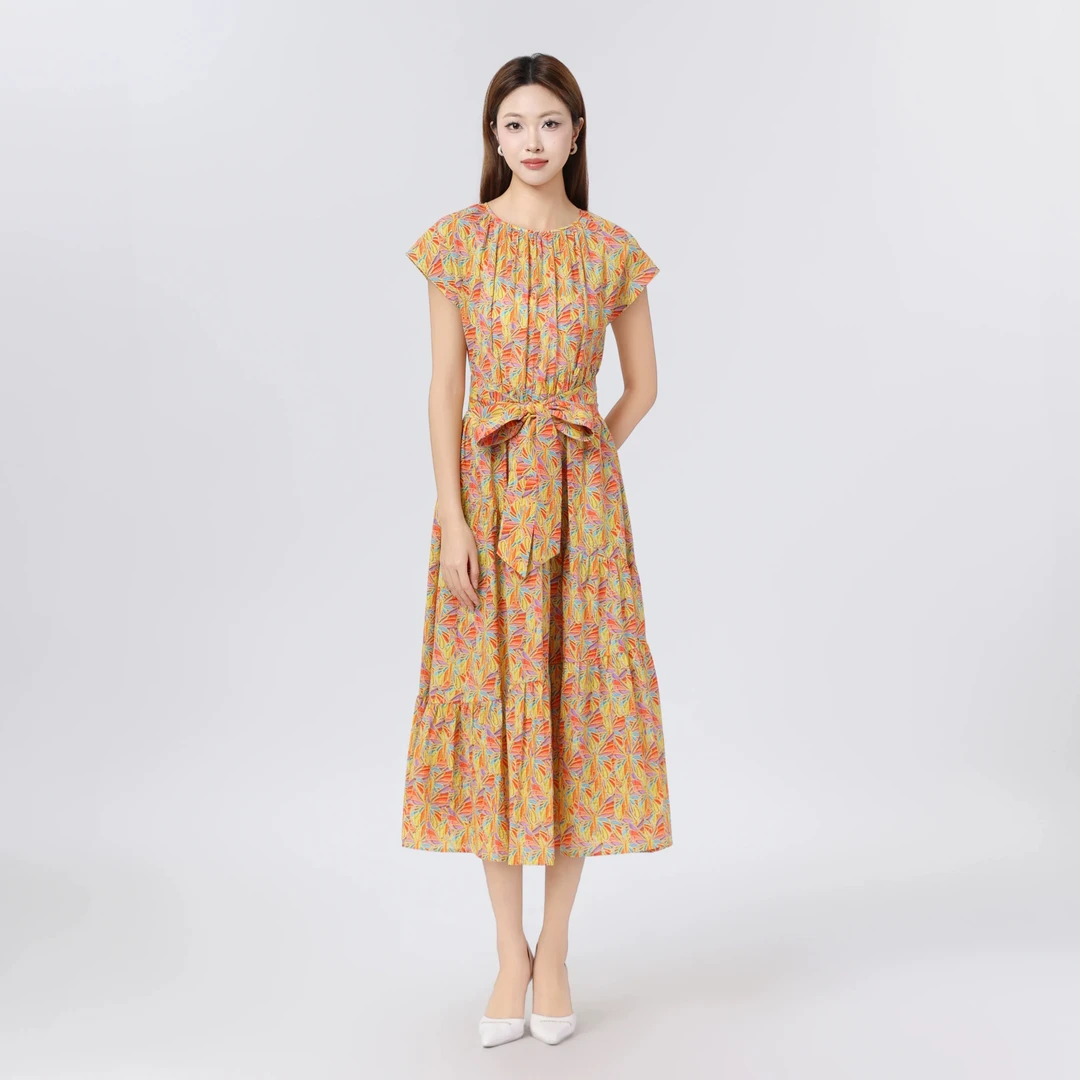 ［官方正品］夏季新款时尚百搭复古碎花连衣裙5500533