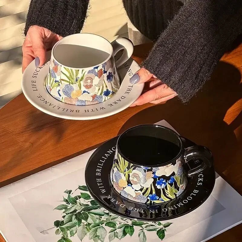 陶瓷女士精致咖啡杯杯碟网红下午茶餐具好看的杯子创意情侣杯JY