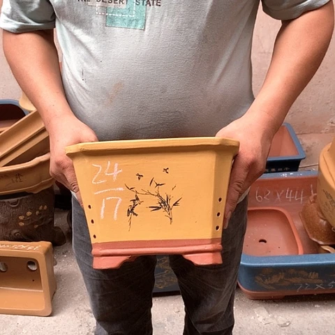 紫砂花盆手工制作