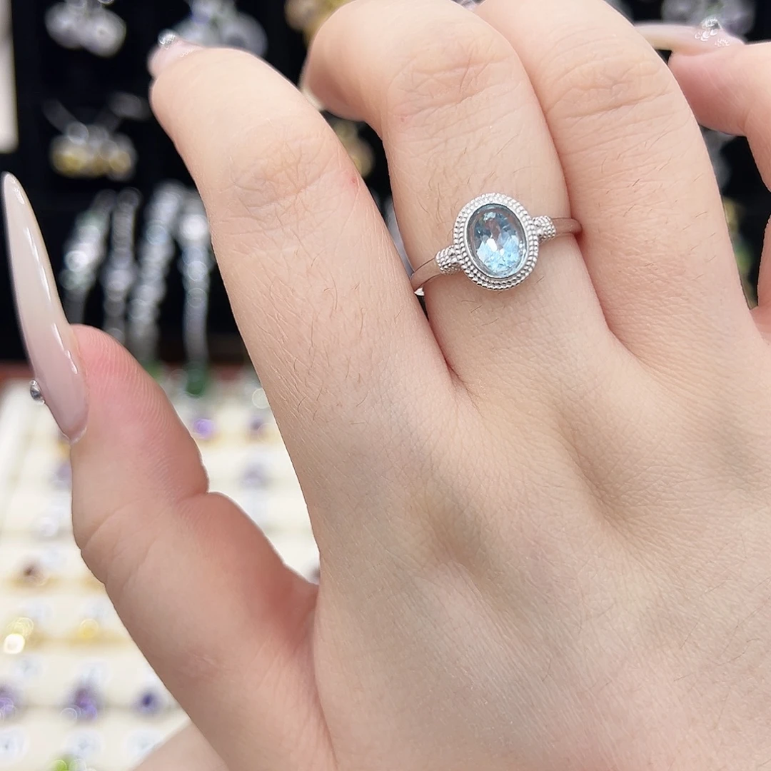 小***女戒指托帕石银S925镶嵌