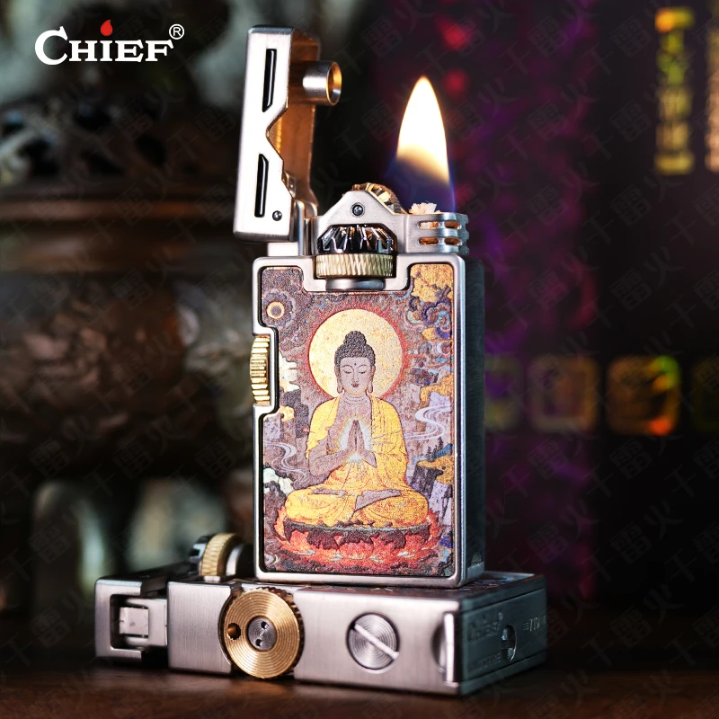 扎基拉姆煤油时尚打火机双齿轮创意点烟器颜值男士