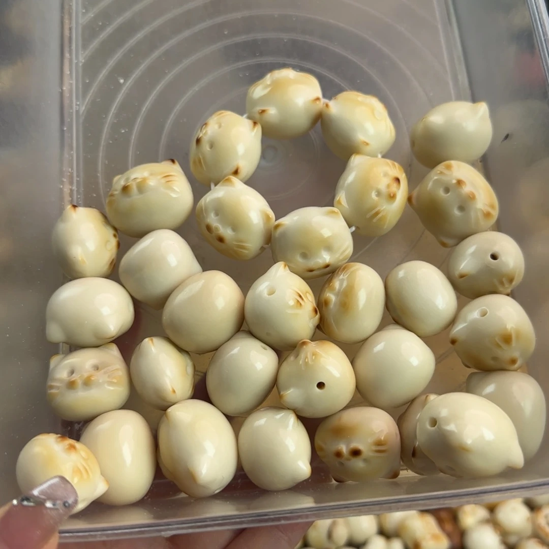 吊坠菩提根/象牙果微瑕牙果炭烤胡须猫31颗