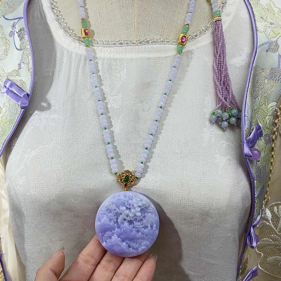 翡翠未镶嵌颈饰天然