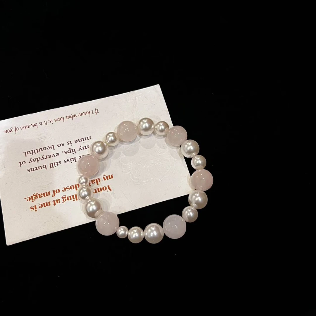 F817  「糖果泡泡」11mm西柚粉设计款手串 多样性发一