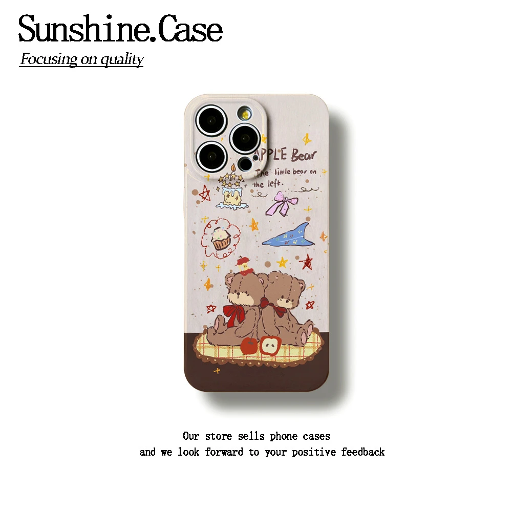 倚靠小熊菲林软壳适用苹果17华为vivo小米oppo一加防摔手机壳