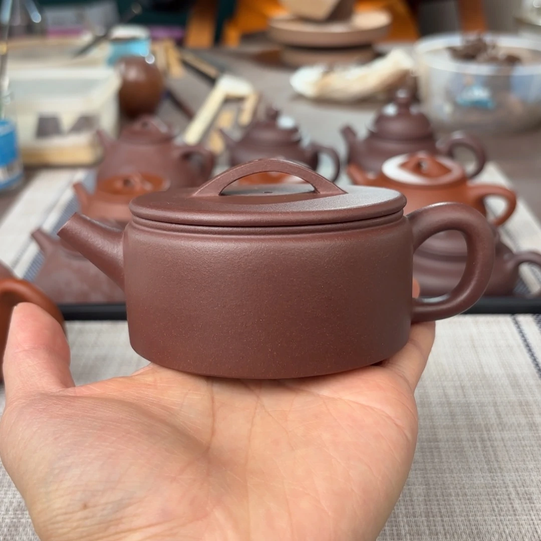 别***了茶壶紫砂特价半手工老紫泥汉瓦壶190cc