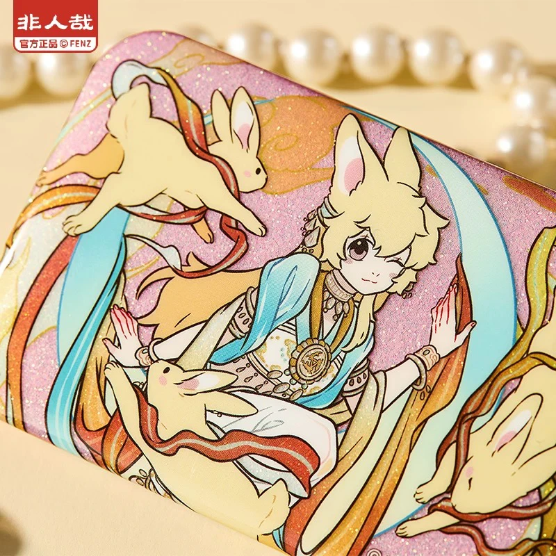 非人哉敦煌画院联名瑞兽呈祥马口铁方徽章盲盒幻彩白葱吧唧胸针