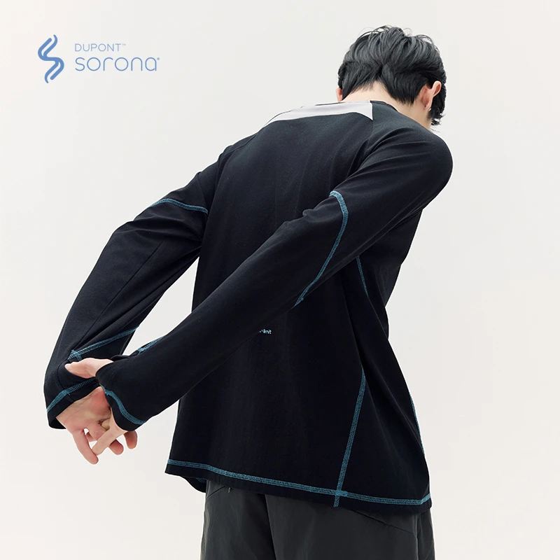 SOMENUM森林 25SS 中性撞色健身城市运动训练骑行跑步速干长袖T恤