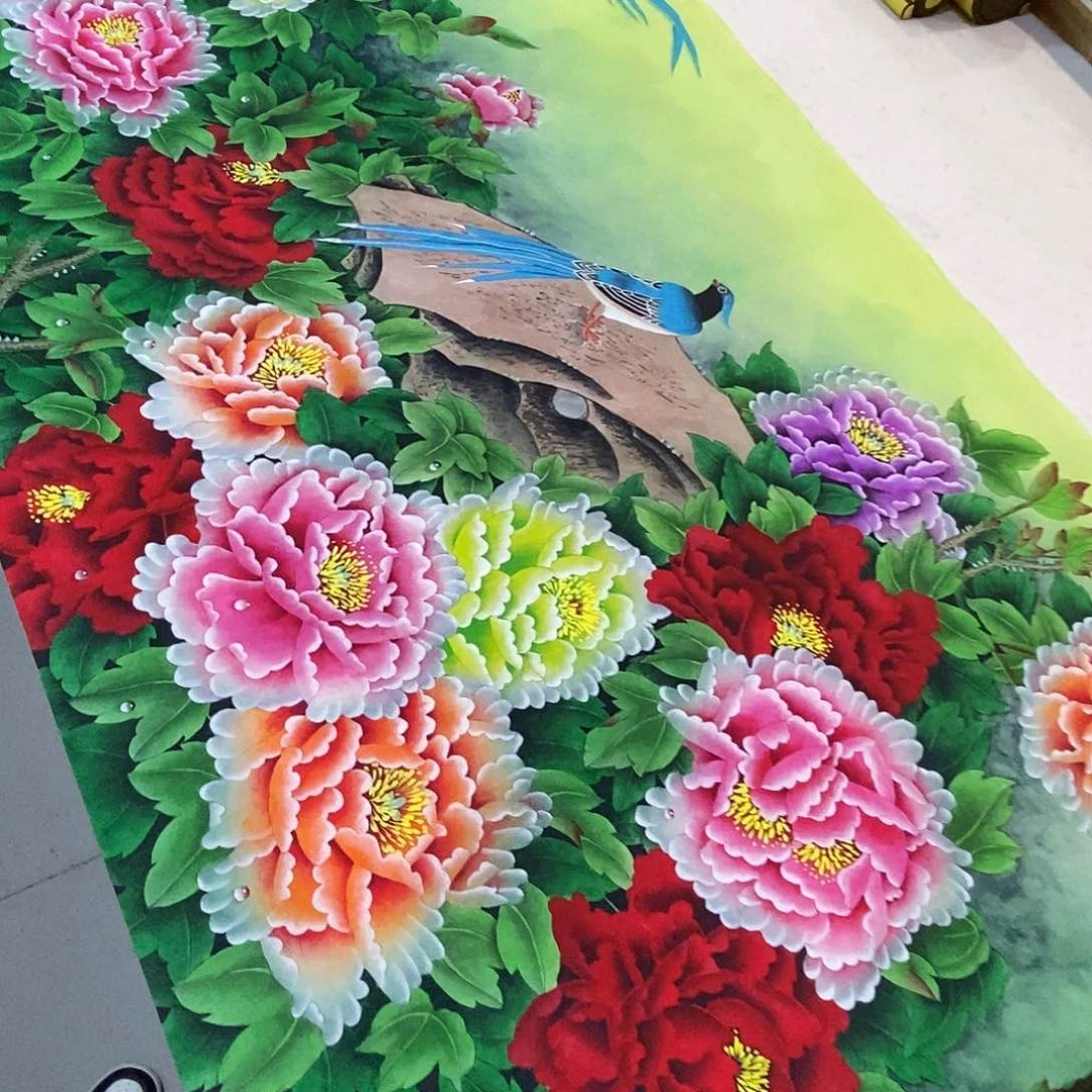国画汉****爸收藏工笔牡丹手绘
