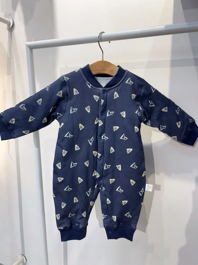 2025新款40g棉服新生儿薄棉连体衣初秋春秋保暖连体衣爬爬服哈衣