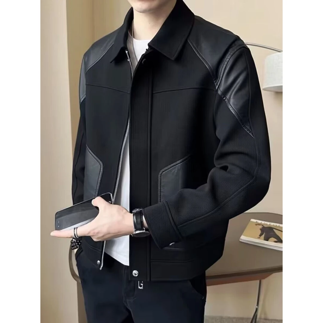 男士夹克外套时尚休闲短款春秋百搭潮流帅气春季 社会纯色大口袋