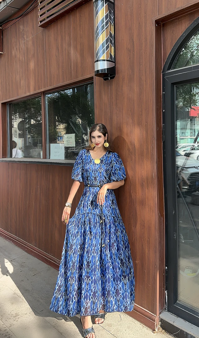 时尚新款艾特莱斯连衣裙新疆包邮高级设计感小众显瘦