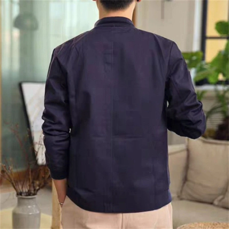 24C4C6春秋新款中国风复古夹克男女棒球领盘扣外套中式休闲上衣服