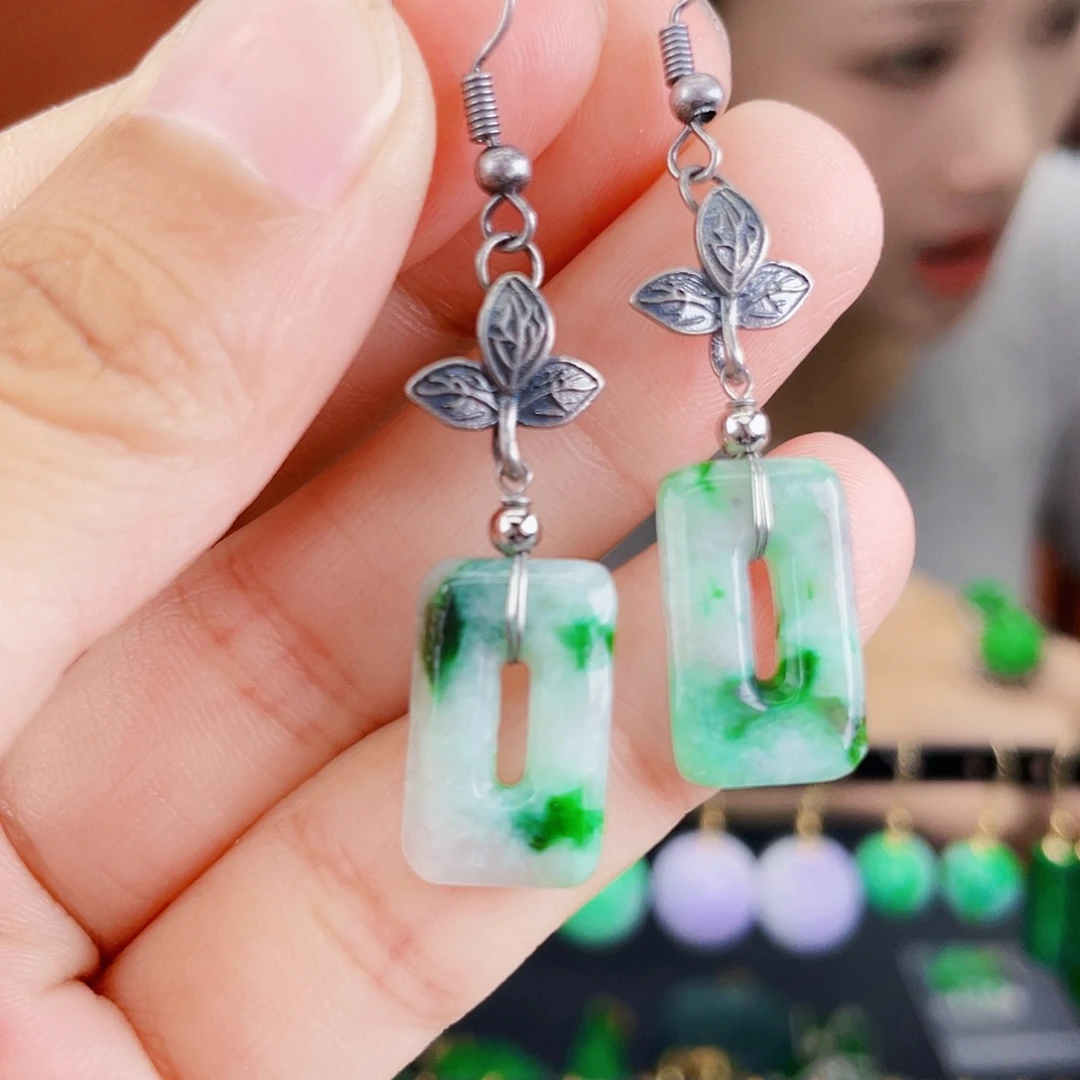 翡翠未镶嵌耳饰饰品