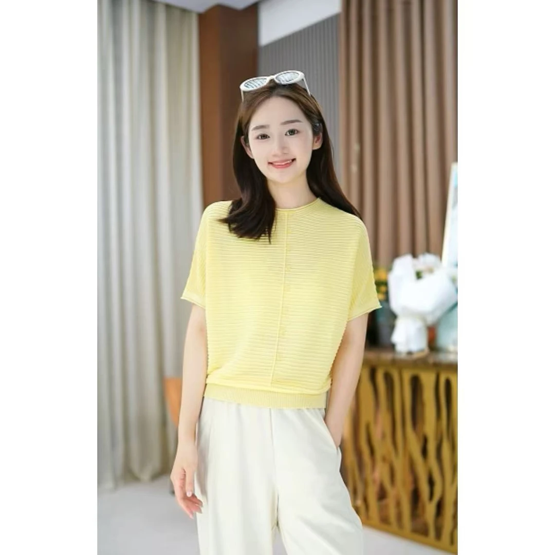 珀新 夏季新款休闲时尚百搭纯色上衣-8160