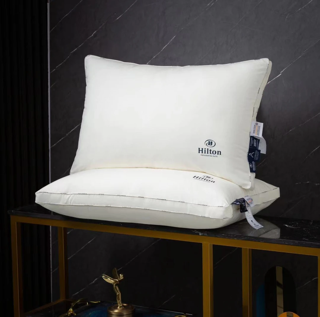 Hilton希尔顿酒店正品三防护卫抗污渍纯棉枕头护颈枕芯单人枕中枕