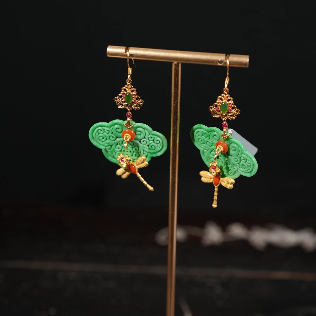 12.31香港王老板-翡翠a货镶嵌耳饰3e72